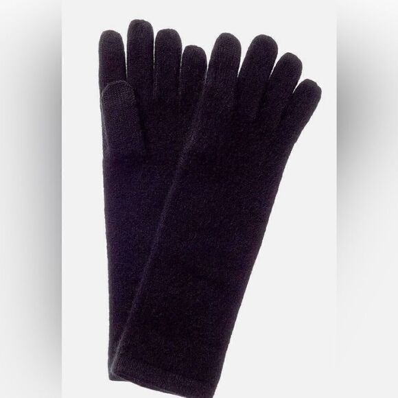 NWT SOFIA Cashmere Screen Compatible Tech Knit Gloves Black LUXURIOUS $150 - Picture 2 of 5